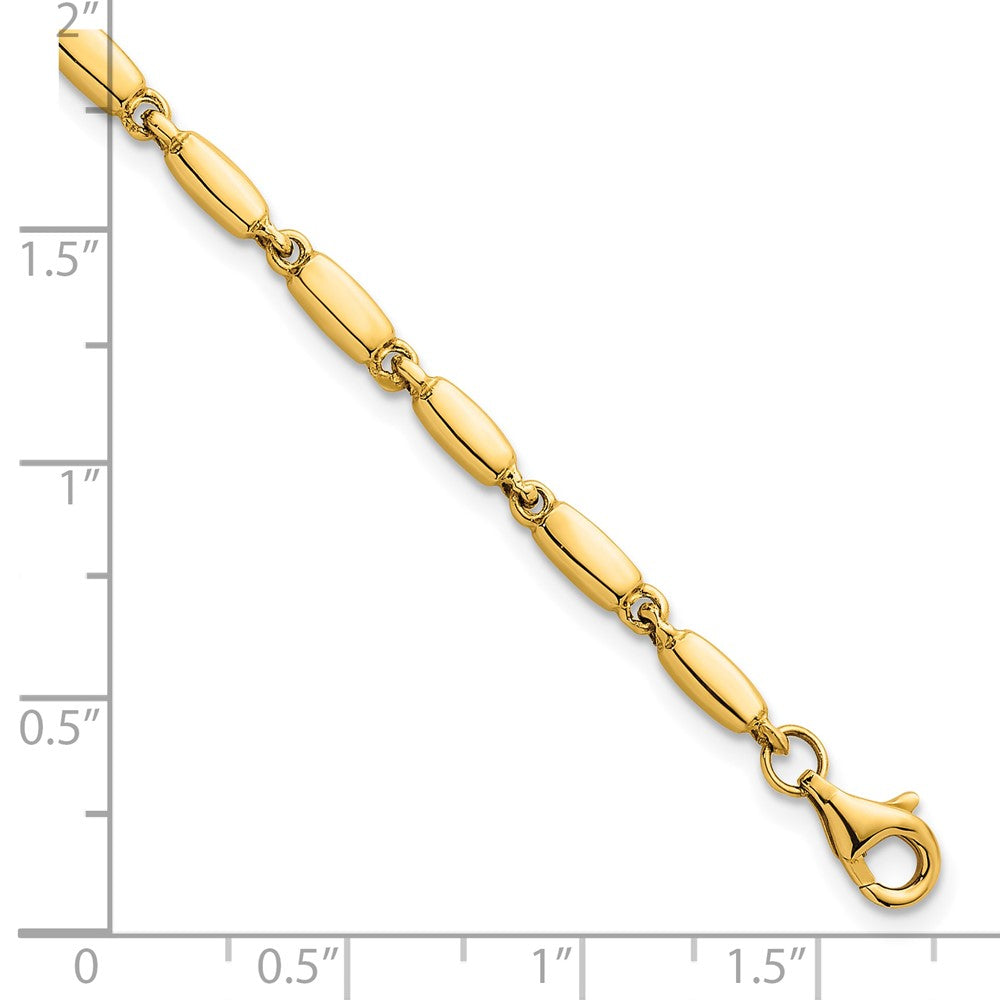 14k Polished 3mm Fancy Bar Link 7.5 inch Bracelet