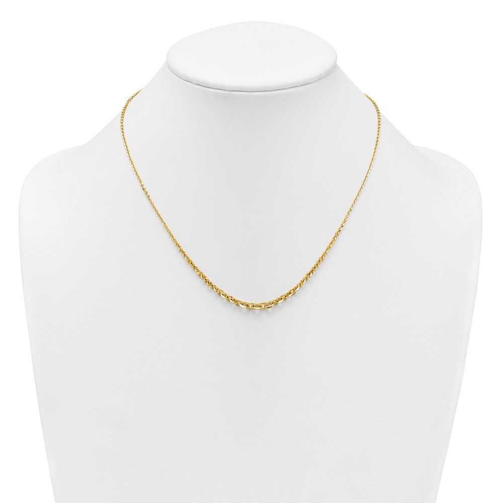 14k Polished Fancy Graduated Cable Link 18 inch Necklace