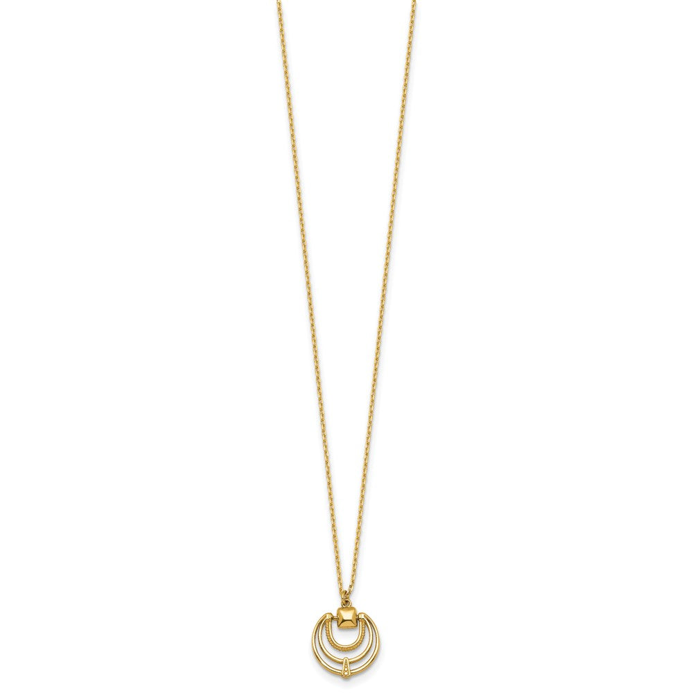 14k Polished and Textured Fancy Circles 17 inch Necklace