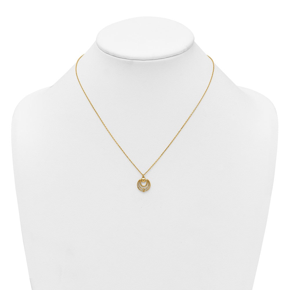 14k Polished and Textured Fancy Circles 17 inch Necklace