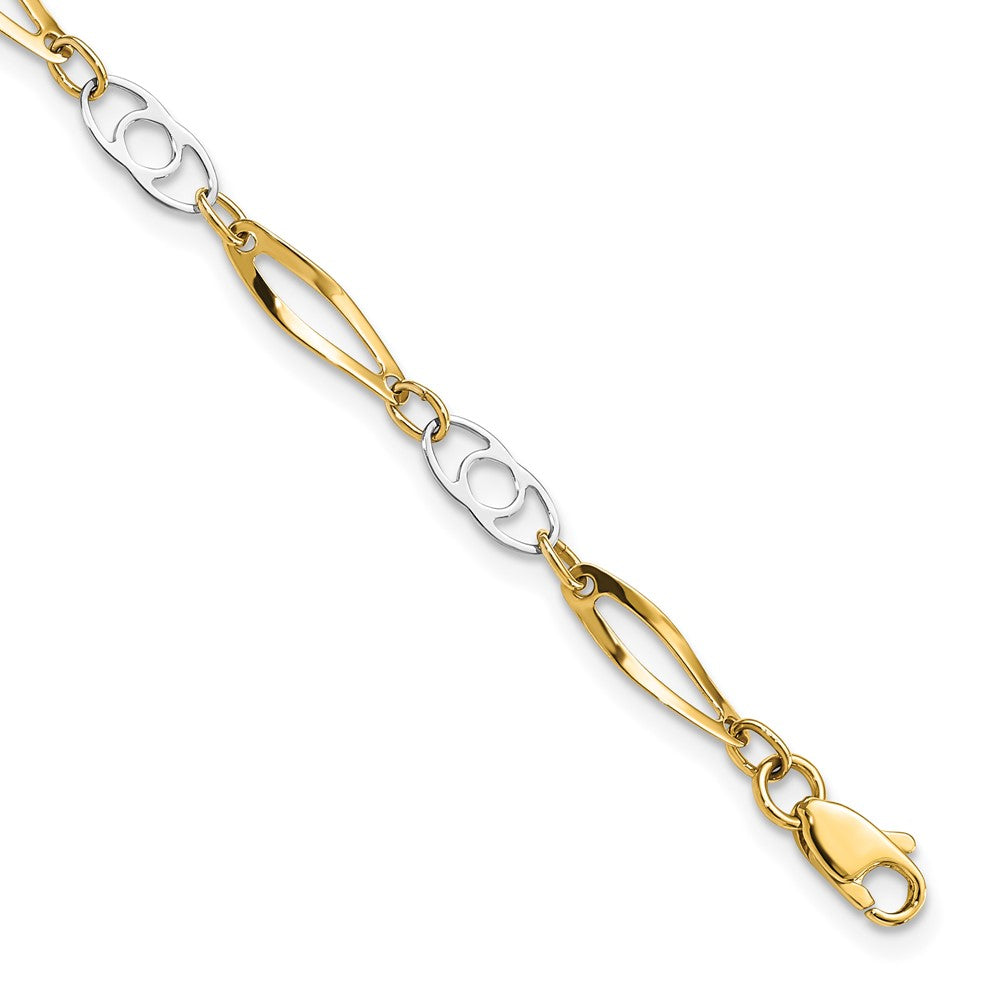 Polished;14K Two-tone;Lobster