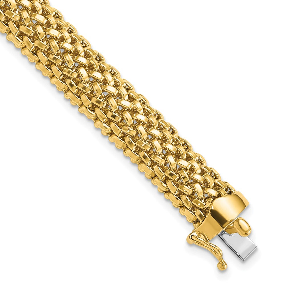 Polished;14k Yellow gold;Open back;Hollow;Box catch