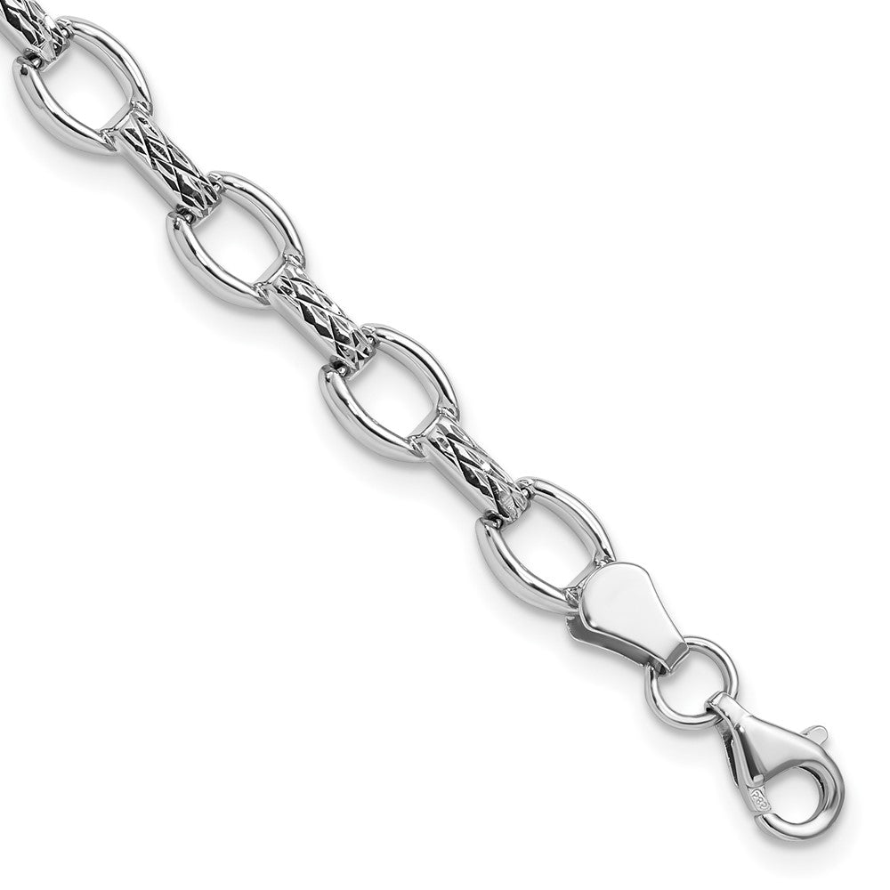 Diamond-cut;Polished;Satin;14K White gold;Flat back;Hollow;Fancy lobster