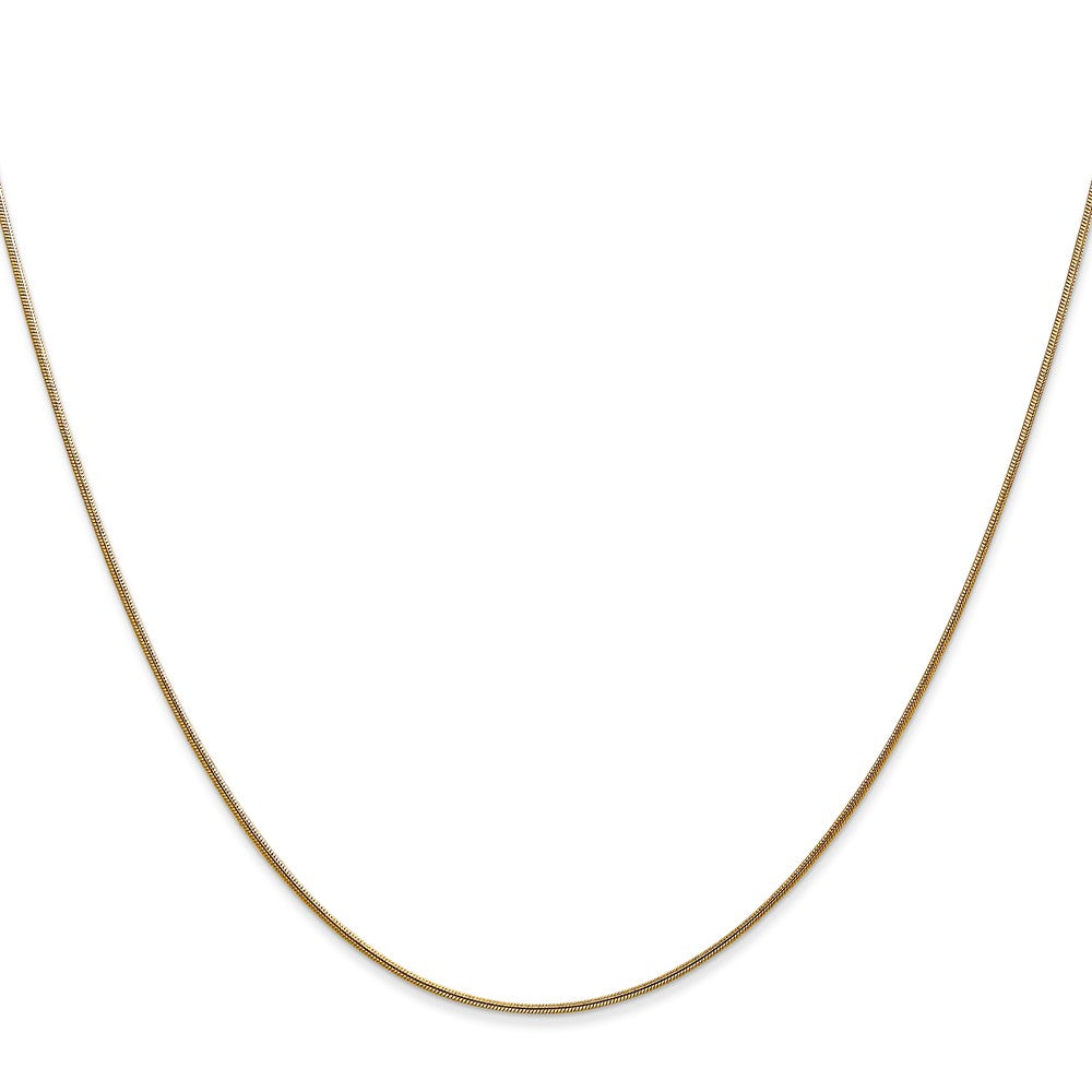 14K 20 inch .8mm Round Snake with Lobster Clasp Chain