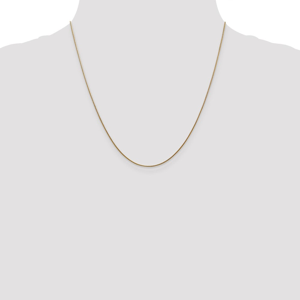 14K 20 inch .8mm Round Snake with Lobster Clasp Chain