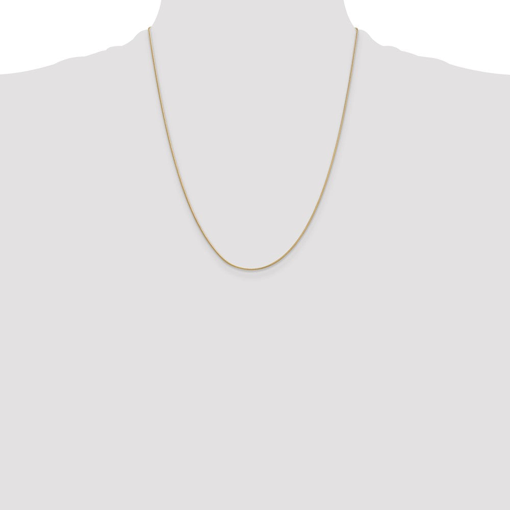 14K 22 inch .9mm Round Snake with Lobster Clasp Chain