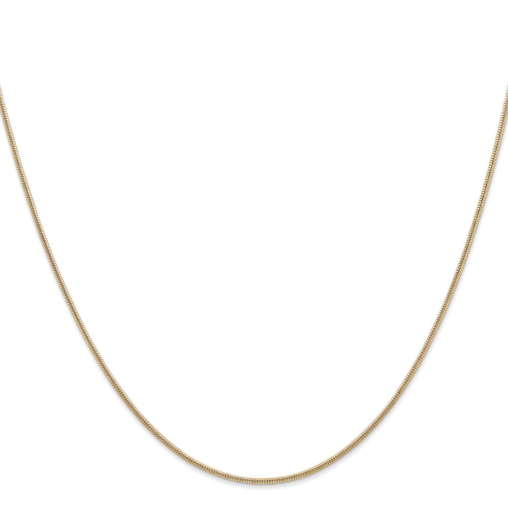 14K 26 inch 1.4mm Round Snake Lobster Clasp Chain