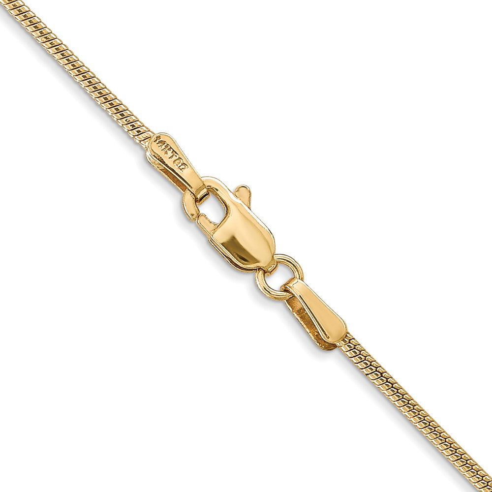 14K 30 inch 1.4mm Round Snake Lobster Clasp Chain
