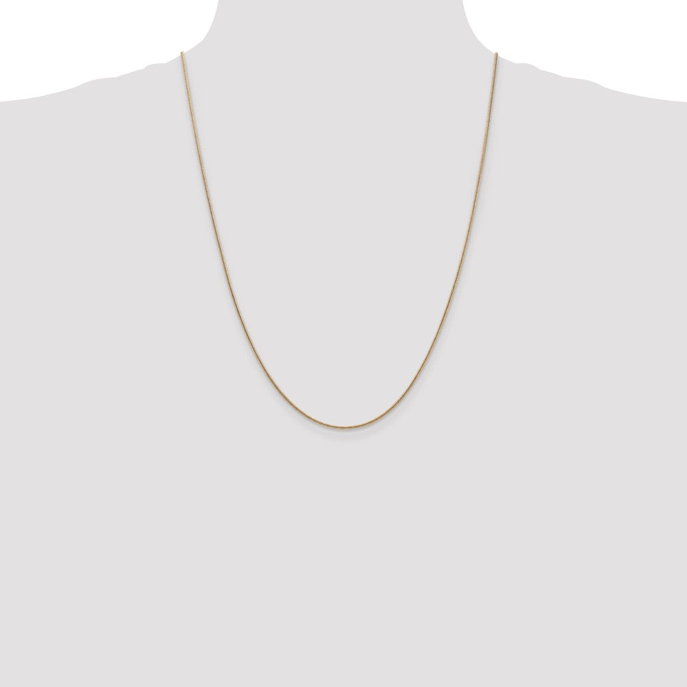 14K 24 inch 1.4mm Round Snake Lobster Clasp Chain