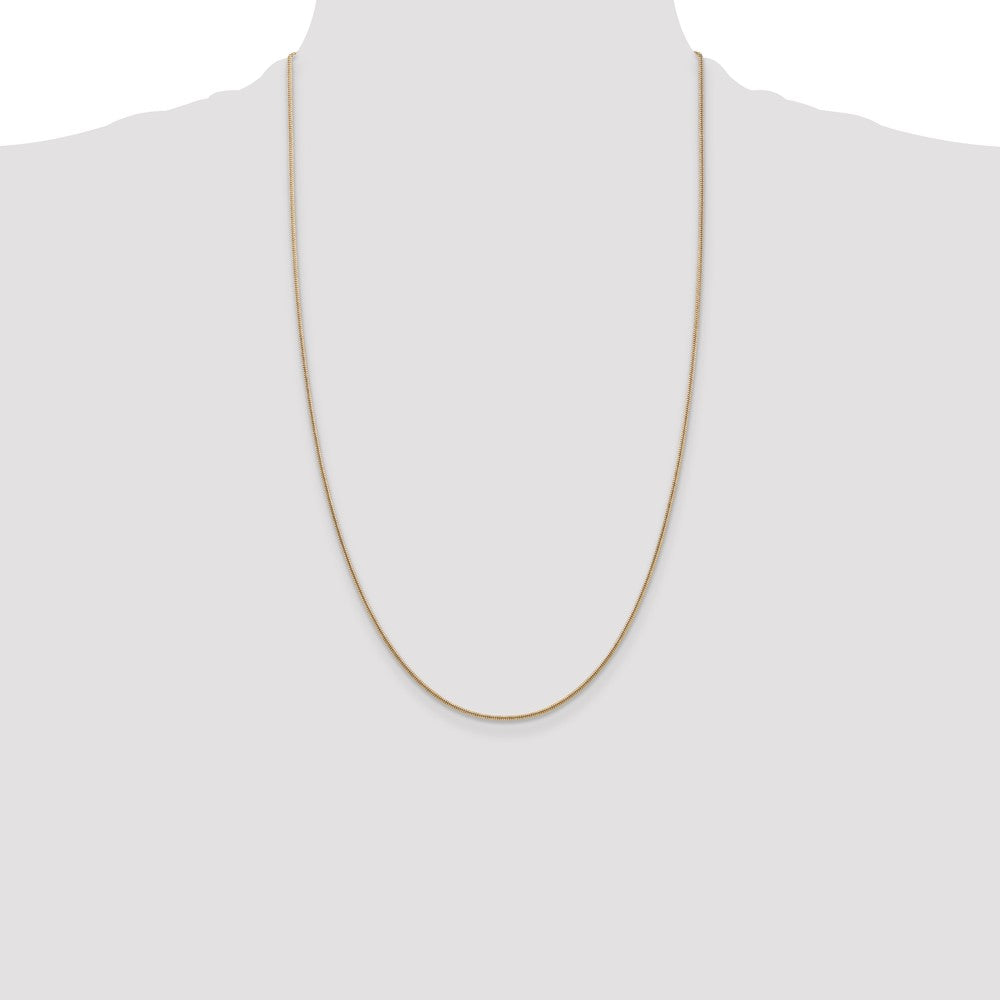 14K 26 inch 1.4mm Round Snake Lobster Clasp Chain