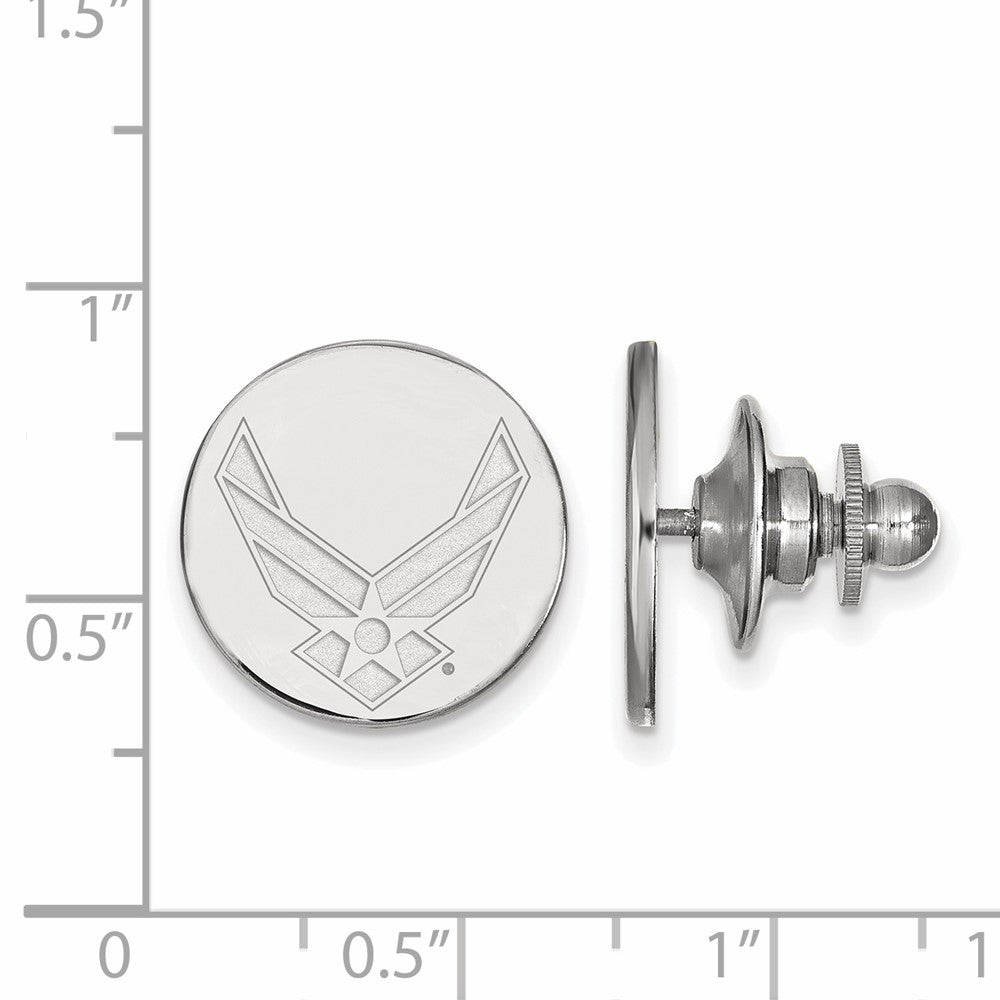 Sterling Silver Rhodium-plated LogoArt U.S. Air Force Lapel Pin