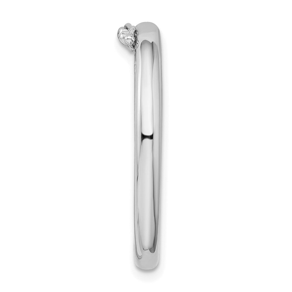 Polished;Hinged;Fold-over;Sterling silver;Rhodium-plated