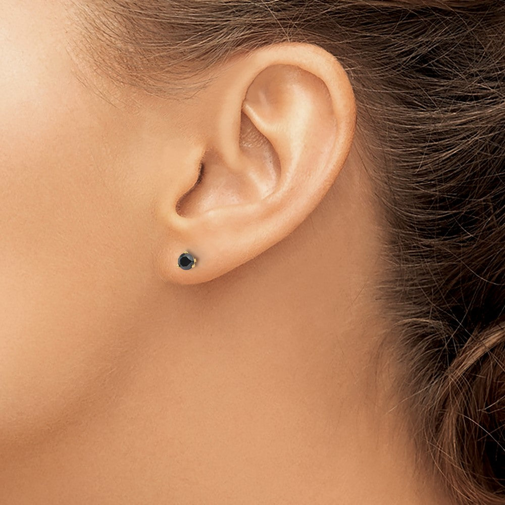 14k 3/8 carat Black Diamond Stud Earrings