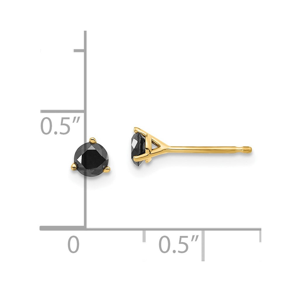 14k 3/8 carat Black Diamond Stud Earrings