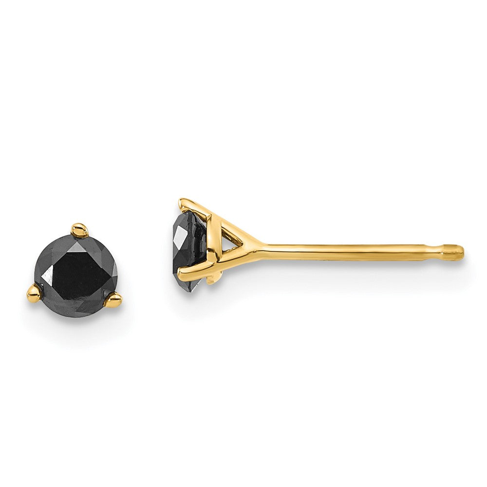 14k 3/8 carat Black Diamond Stud Earrings