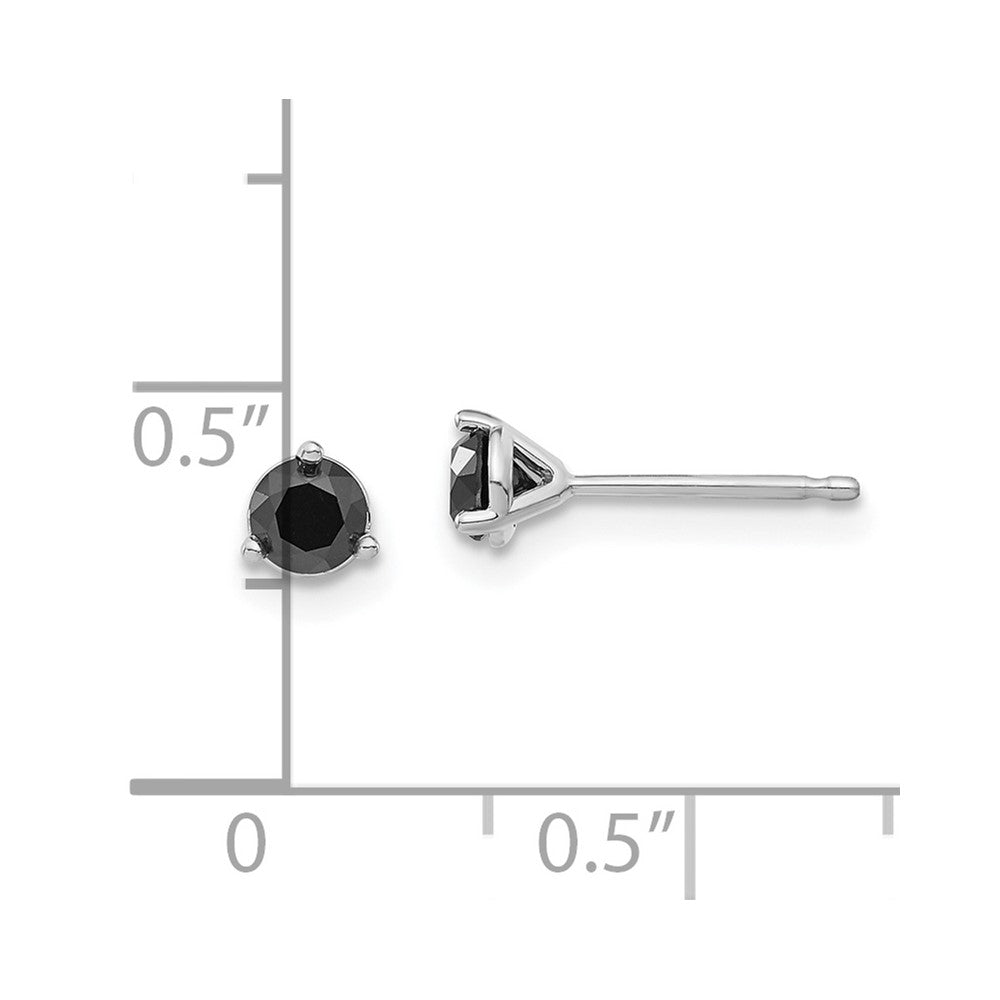14k White Gold 1/2 carat Black Diamond Stud Earrings