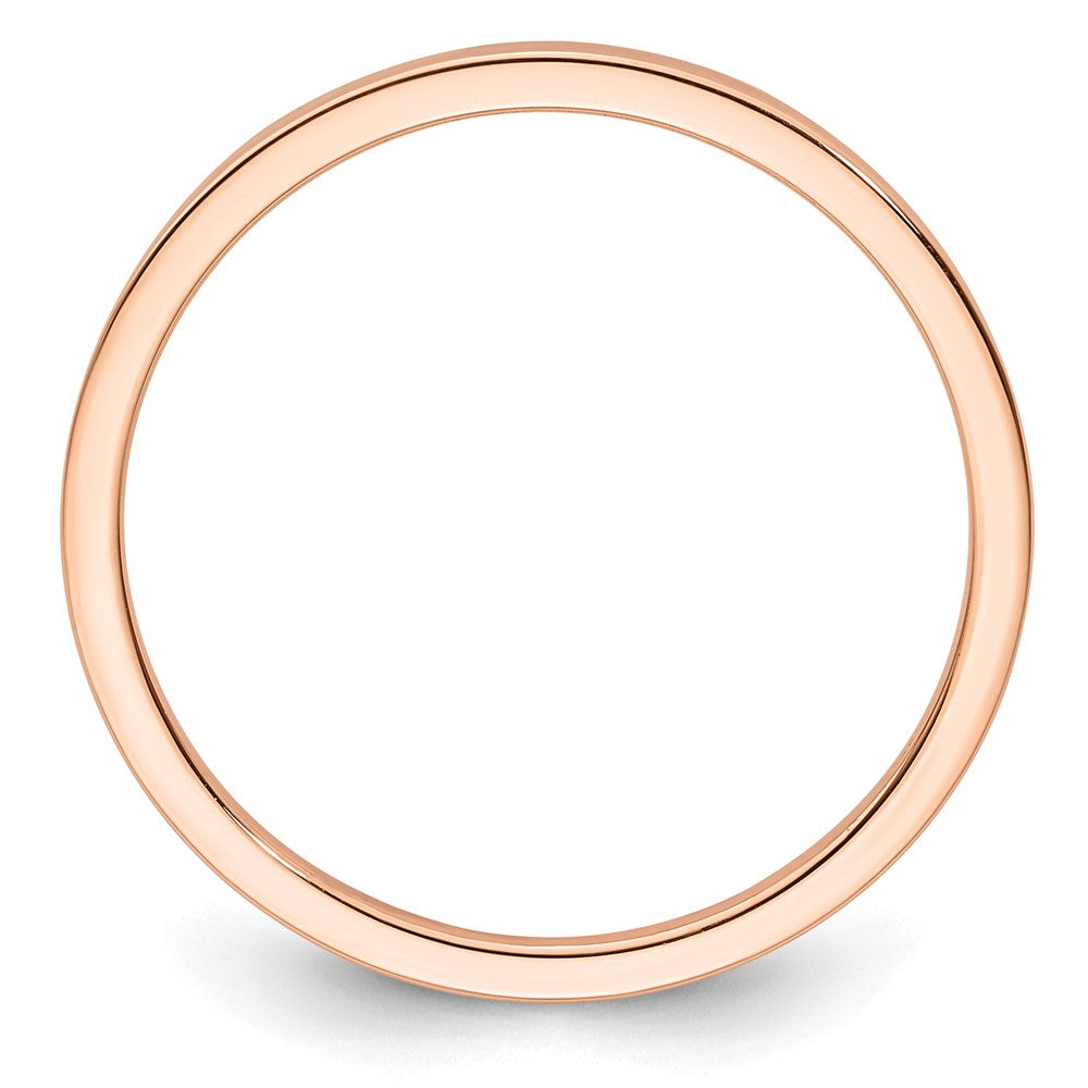 14K Rose Gold 1.2mm Flat Polished Stackable Band Size 8.5