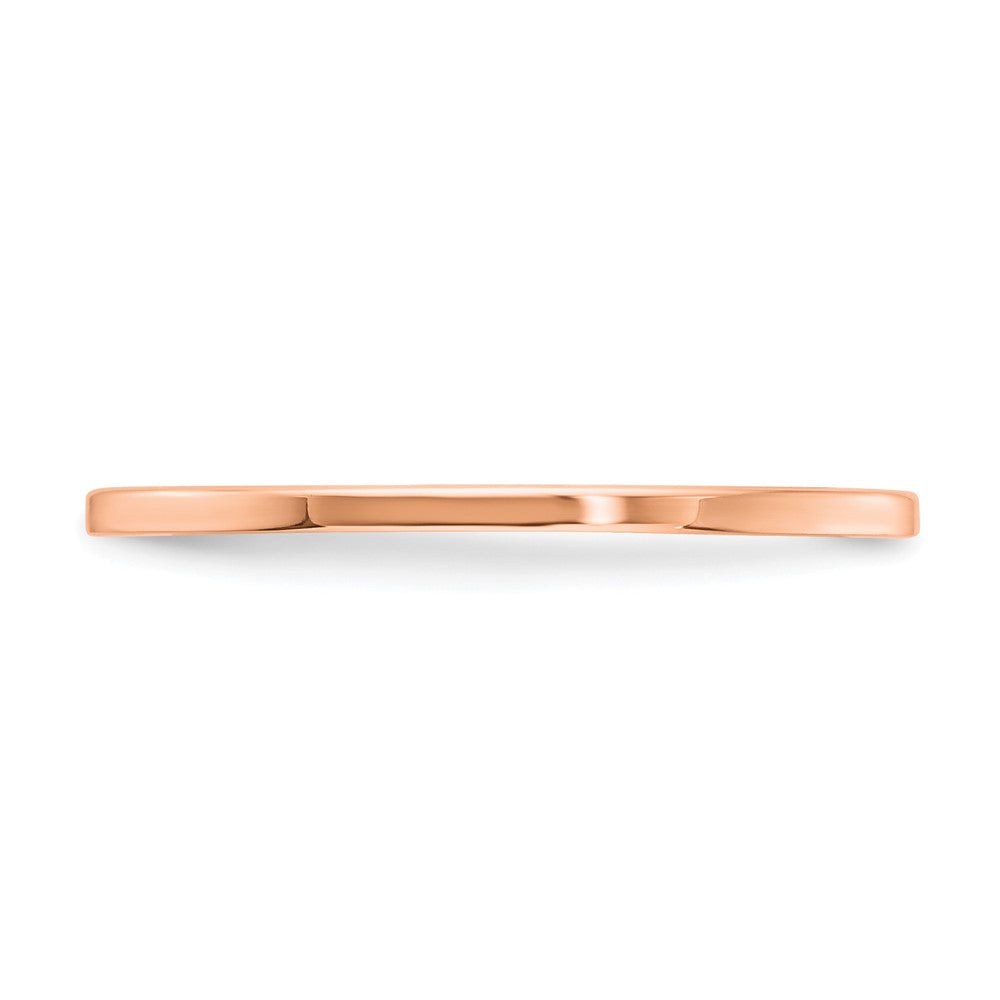 14K Rose Gold 1.2mm Flat Polished Stackable Band Size 9