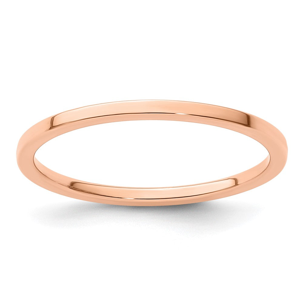 14K Rose Gold 1.2mm Flat Polished Stackable Band Size 9
