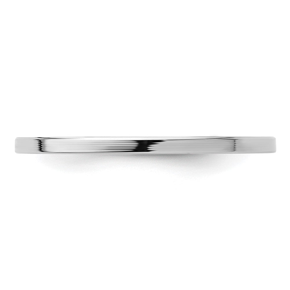 14K White Gold 1.2mm Flat Polished Stackable Band Size 5.5
