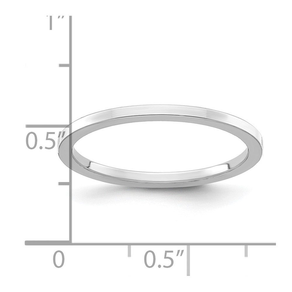 14K White Gold 1.2mm Flat Polished Stackable Band Size 8.5