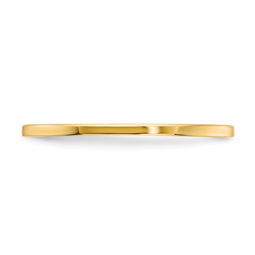 14K Yellow Gold 1.2mm Flat Polished Stackable Band Size 6.5