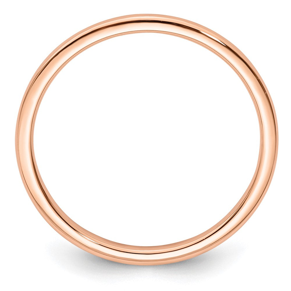 14K Rose Gold 1.2mm Half Round Polished Stackable Band Size 6.5
