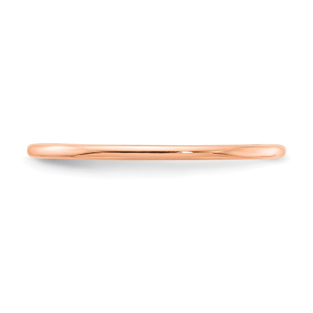 14K Rose Gold 1.2mm Half Round Polished Stackable Band Size 4.5