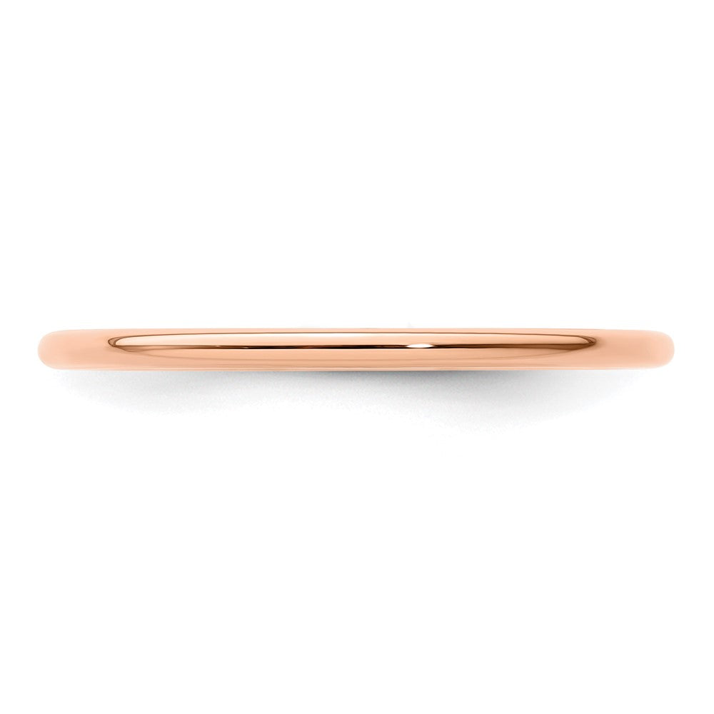 14K Rose Gold 1.2mm Half Round Polished Stackable Band Size 7