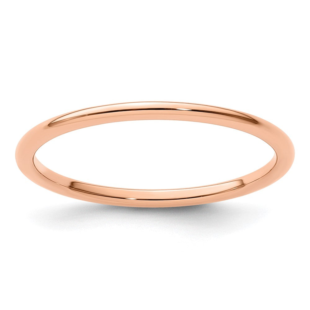 14K Rose Gold 1.2mm Half Round Polished Stackable Band Size 9.5