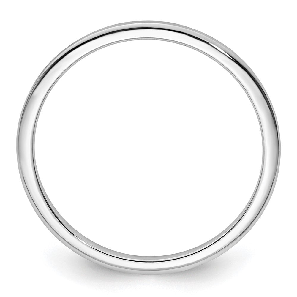 14K White Gold 1.2mm Half Round Polished Stackable Band Size 8