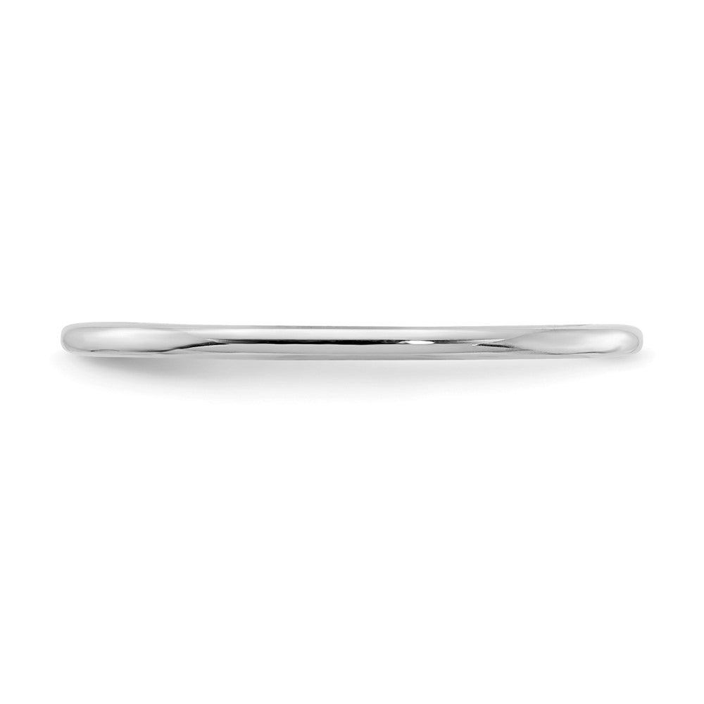 14K White Gold 1.2mm Half Round Polished Stackable Band Size 10
