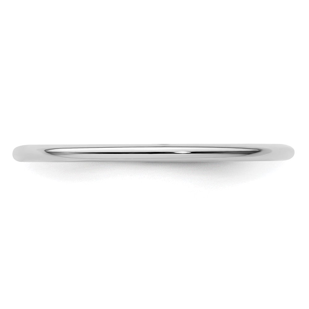 14K White Gold 1.2mm Half Round Polished Stackable Band Size 7.5