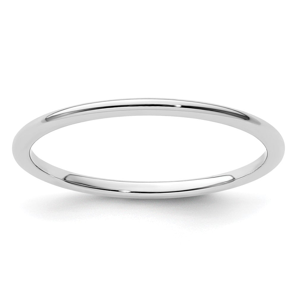 14K White Gold 1.2mm Half Round Polished Stackable Band Size 6