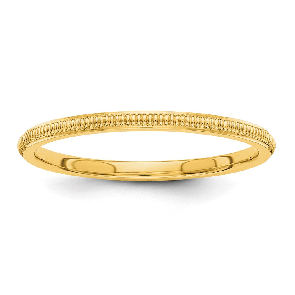 10k 1.5mm Milgrain Stackable Band Size 6