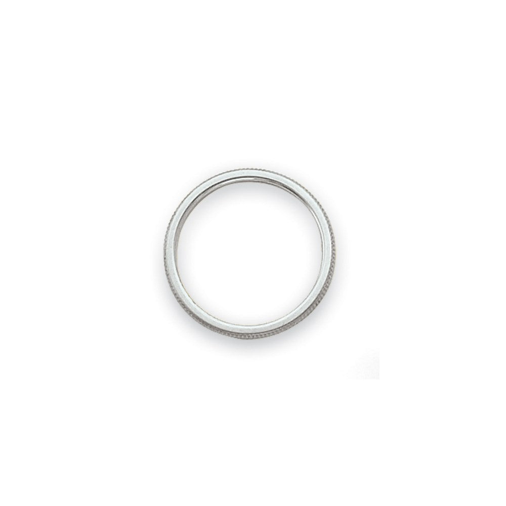 14k White Gold 1.5mm Milgrain Stackable Band Size 5.5