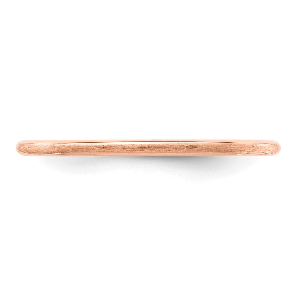 14K Rose Gold 1.2mm Half Round Satin Stackable Band Size 9