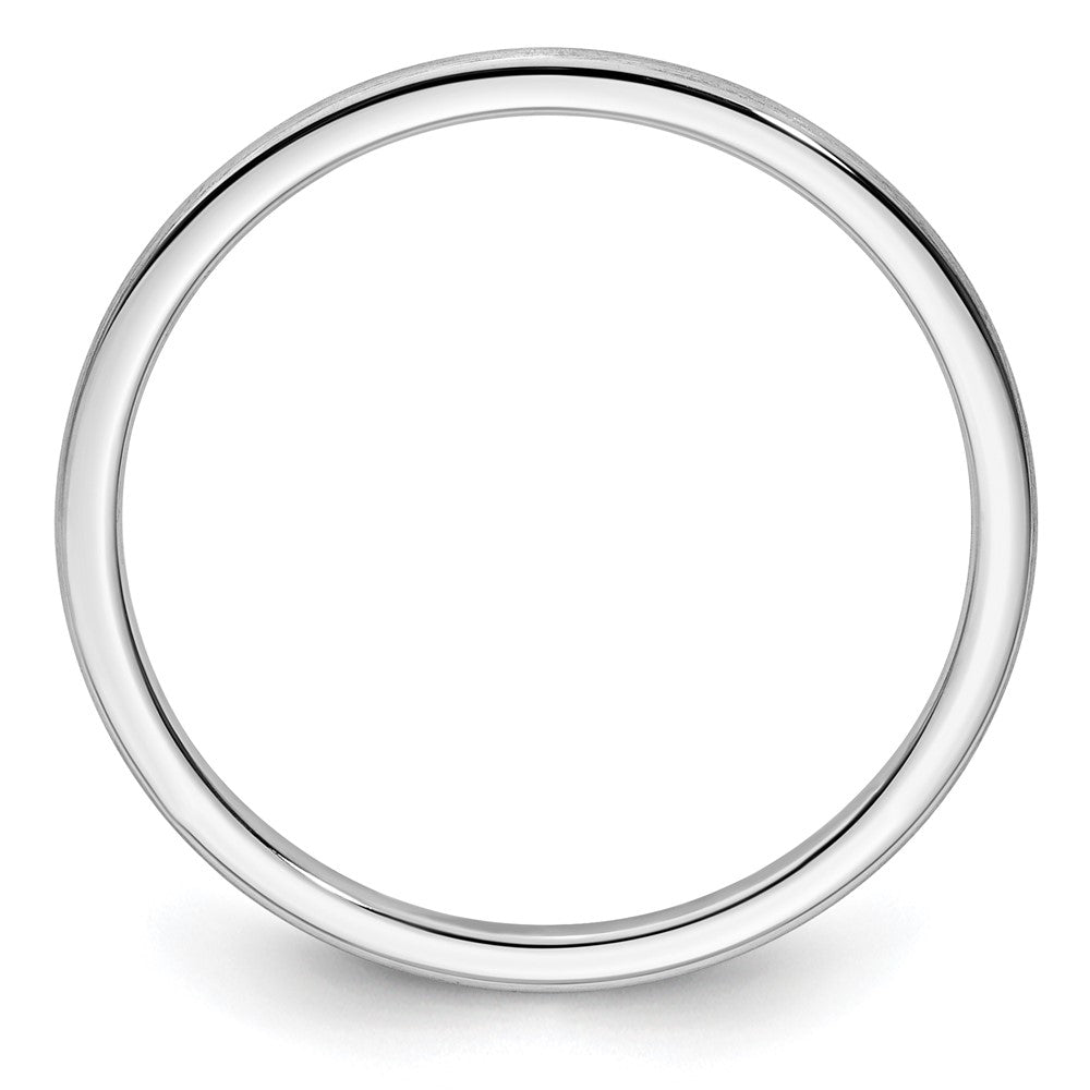 14K White Gold 1.2mm Half Round Satin Stackable Band Size 8.5