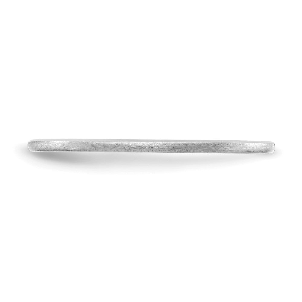 14K White Gold 1.2mm Half Round Satin Stackable Band Size 6