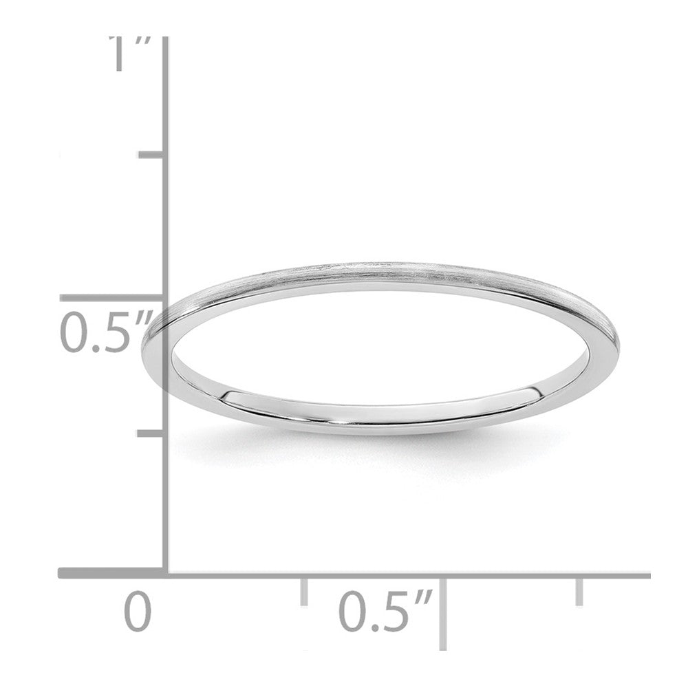 14K White Gold 1.2mm Half Round Satin Stackable Band Size 4