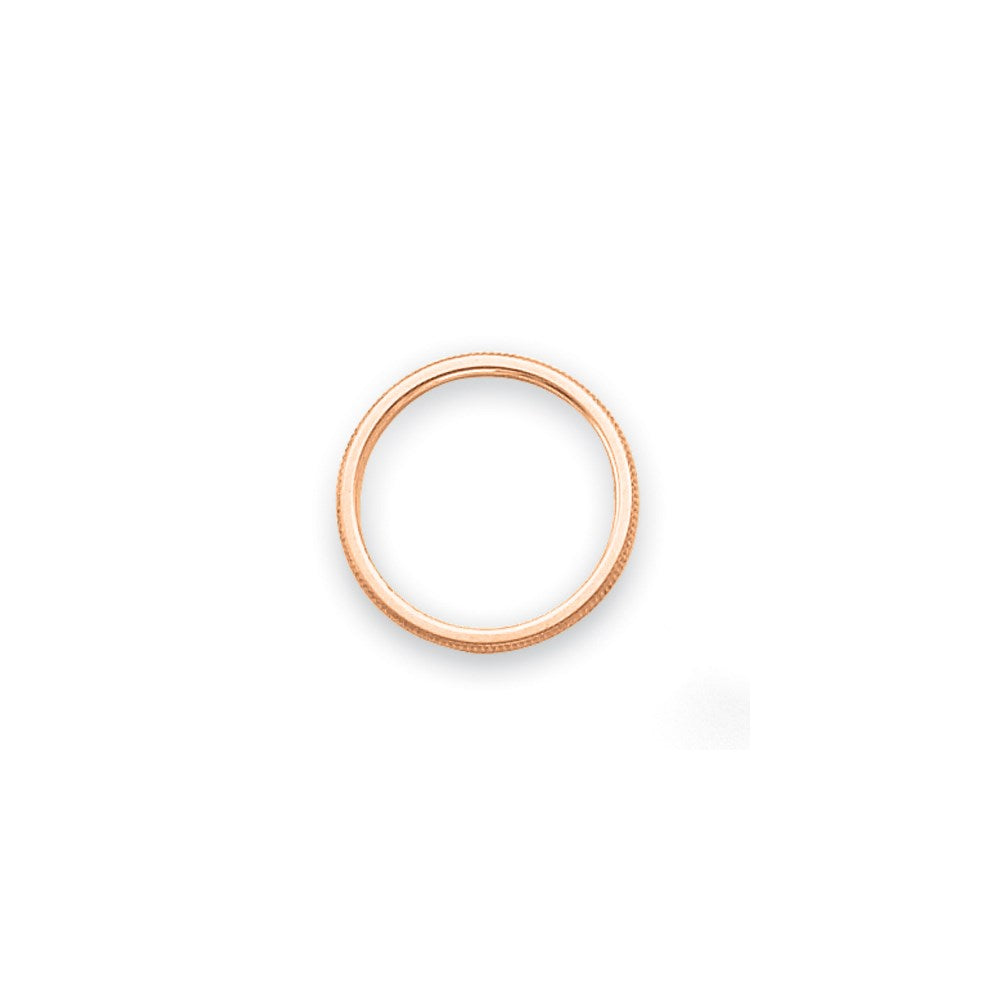 14k Rose Gold 1.5mm Milgrain Stackable Band Size 5.5