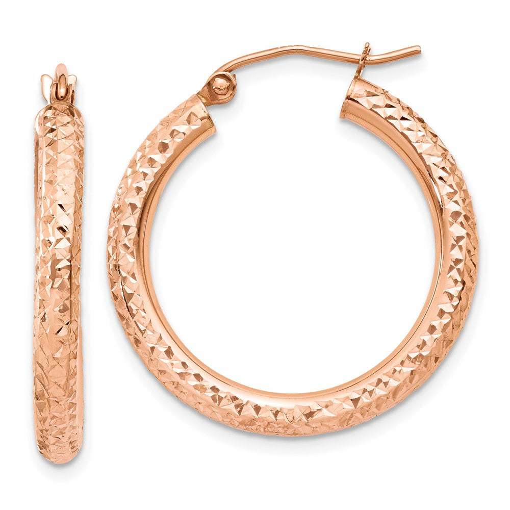Diamond-cut;Polished;Hollow;14k Rose gold