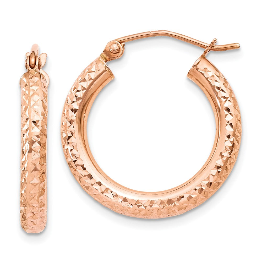 Diamond-cut;Polished;Hollow;14k Rose gold