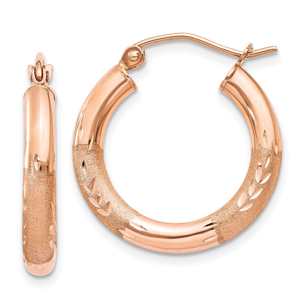 Diamond-cut;Polished;Satin;Hollow;14k Rose gold