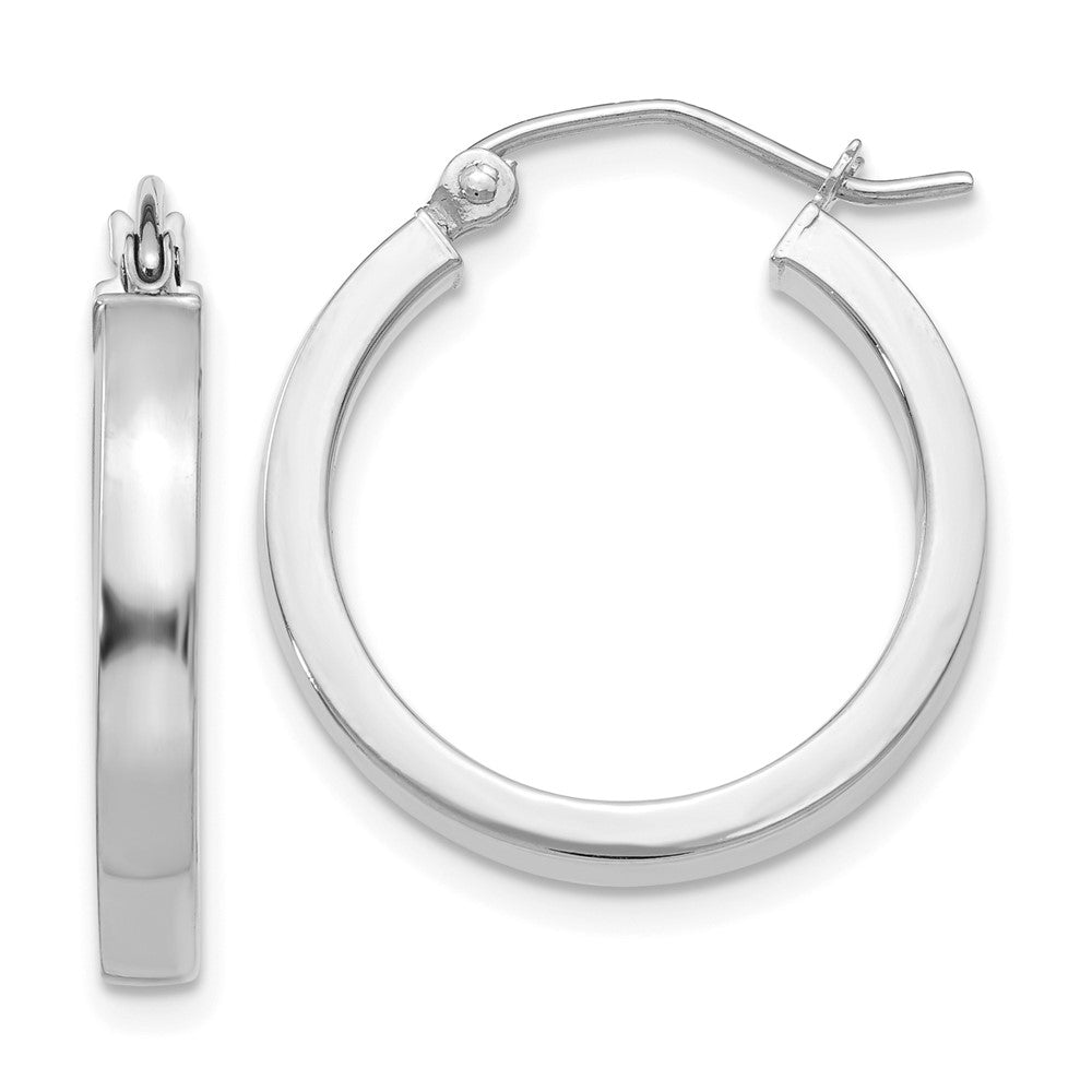 Polished;14K White gold;Hollow tube