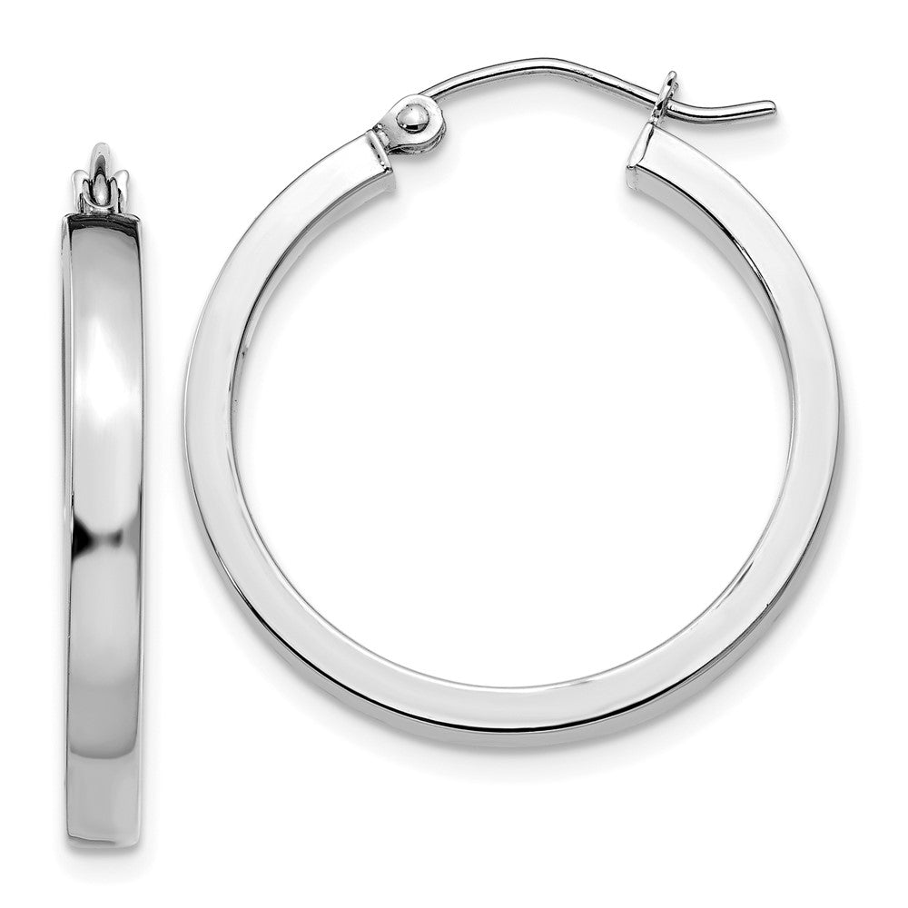 Polished;14K White gold;Hollow tube