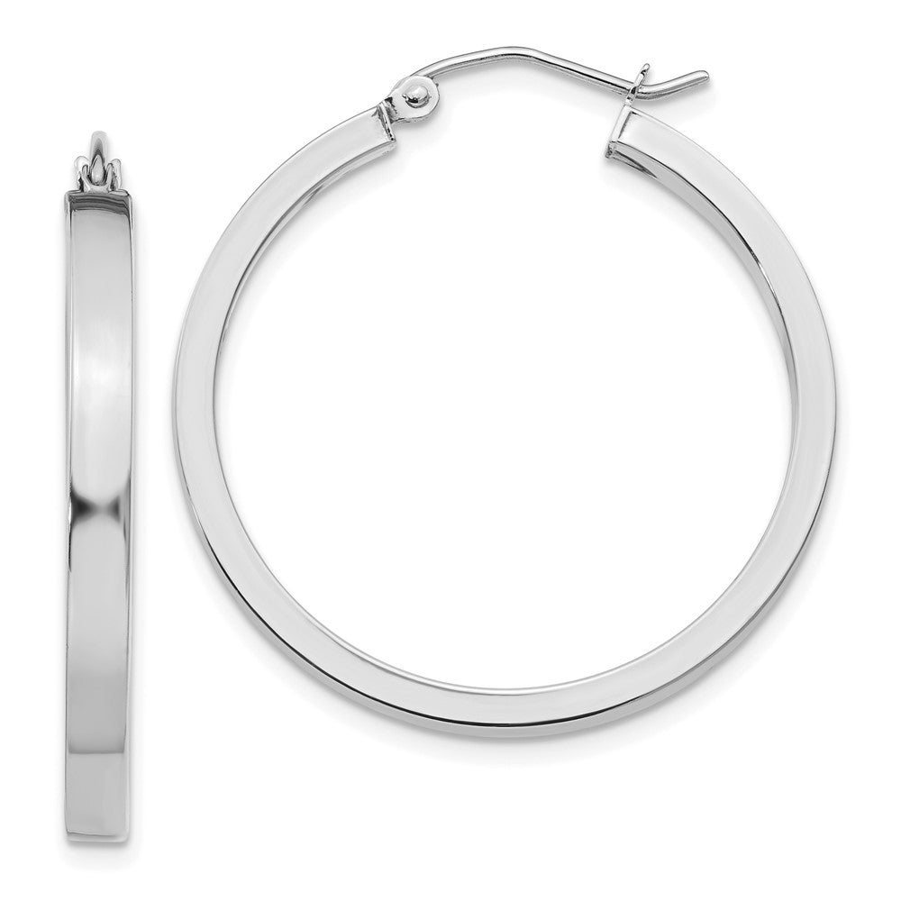 Polished;14K White gold;Hollow tube