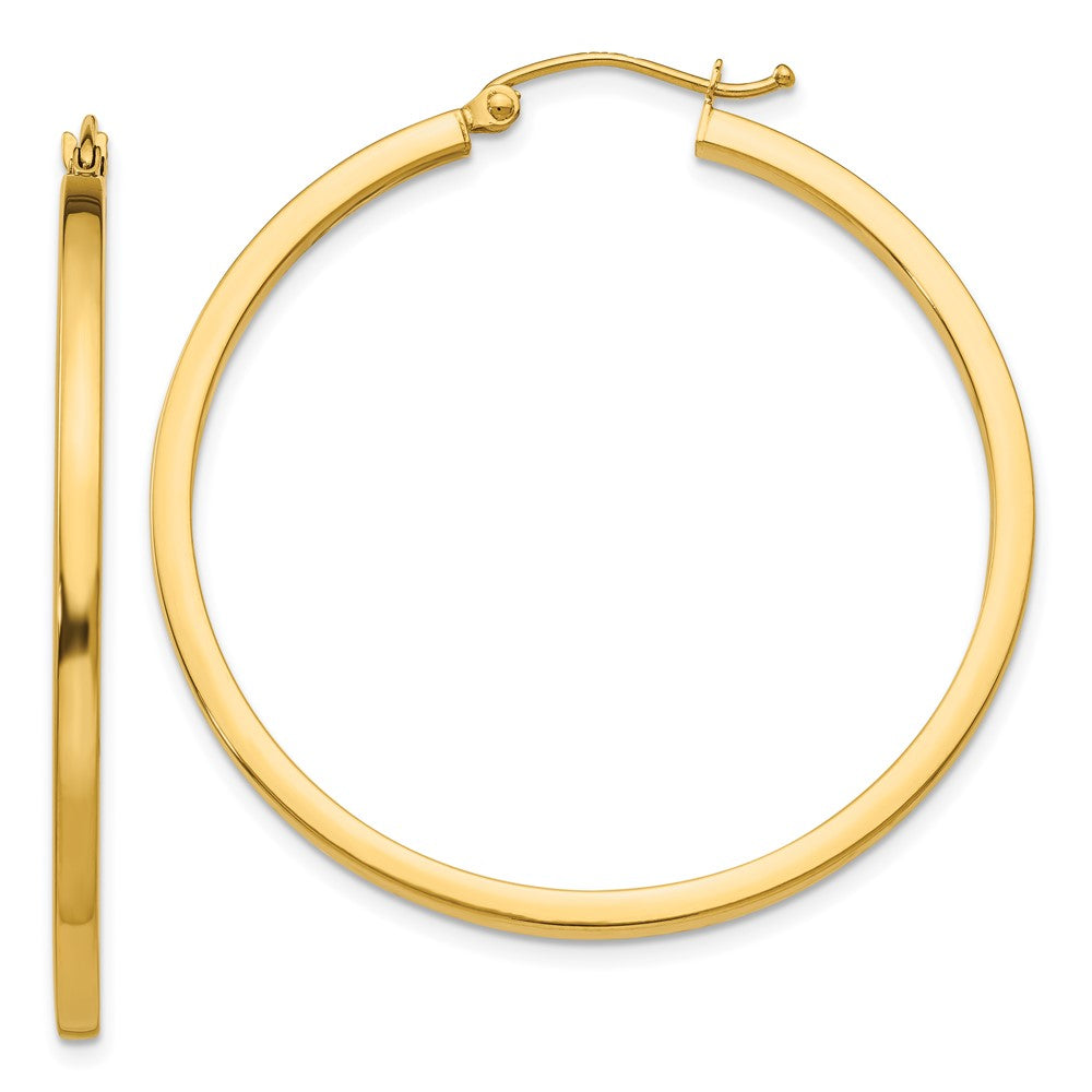 Polished;14k Yellow gold;Hollow tube