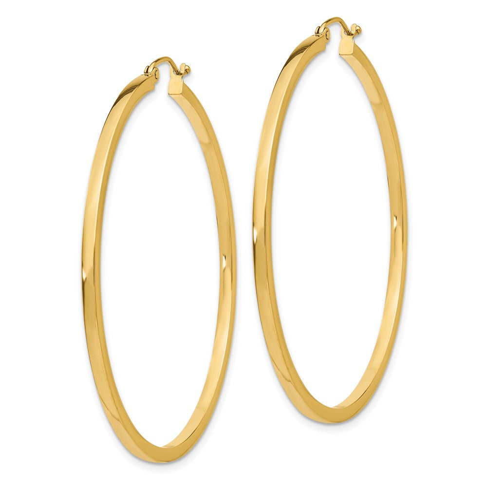 14k 2x50mm Square Tube Hoop Earrings