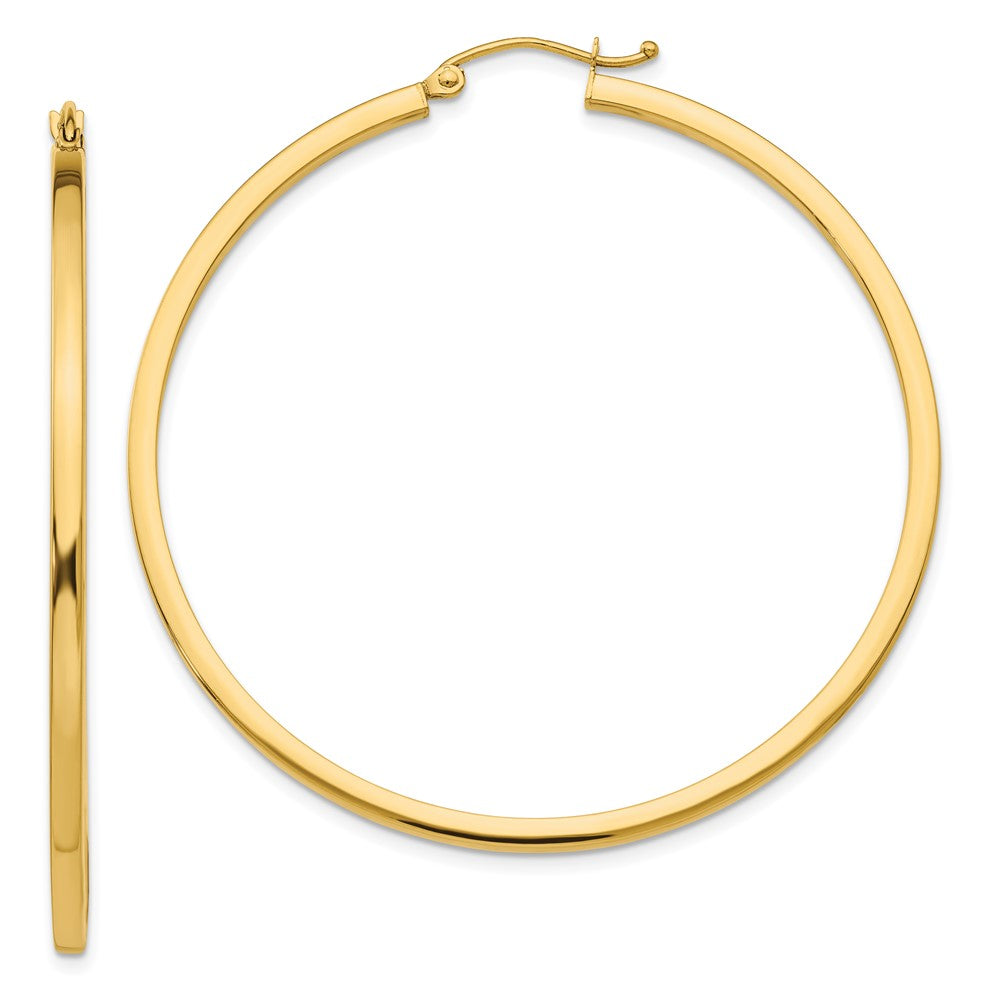Polished;14k Yellow gold;Hollow tube